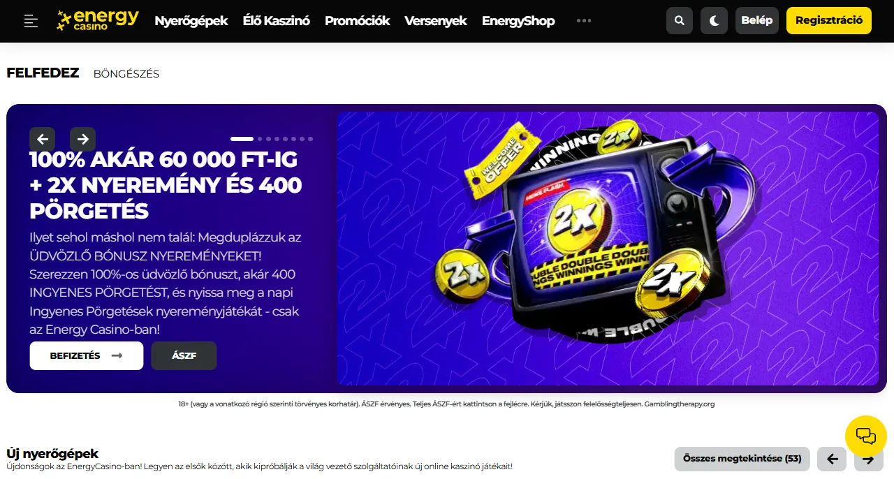EnergyCasino no deposit bonus code – ingyenes pénz most